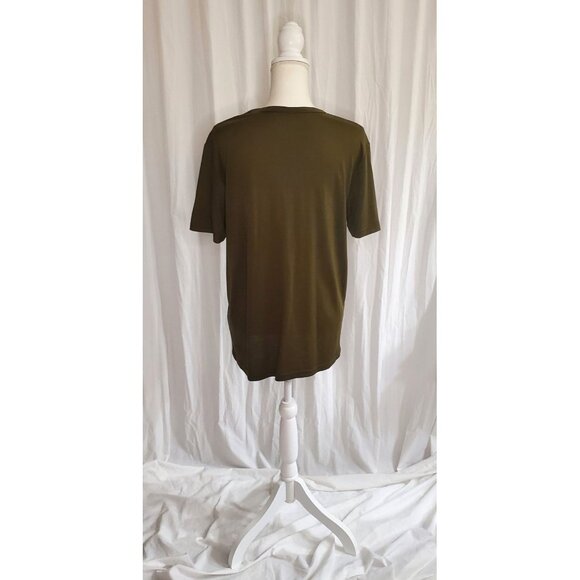 Unbound 100% Merino Wool Womens Large Spruce Slim Crew Neck Tee Shirt Base Layer - Picture 4 of 11